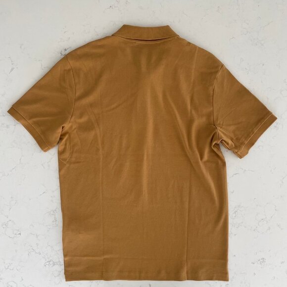 Selected/Homme SLHPARIS SS Organic Cotton Polo Shirt Wood Thrush Gold Sz M NWT - Picture 5 of 10